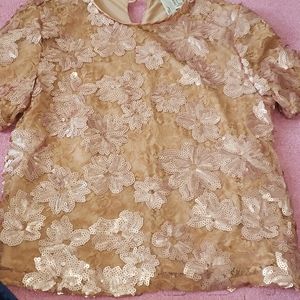 Nude sequin top